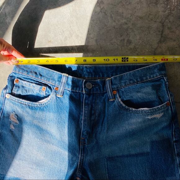 MENS LEVIS Vintage 32 x 30 Big E Blue Patchwork Denim Jeans Slim Skinny Straight - Picture 8 of 10